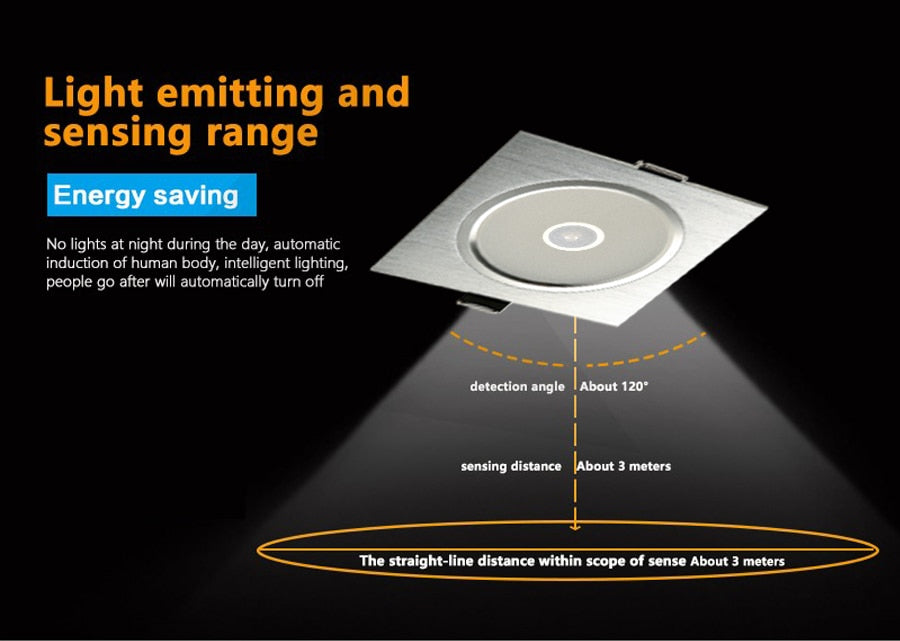Smart Home Motion Sensor LED Downlight 7W 9W 12W For Hallway Stairs Depot Kids Room Ceiling Lamps
