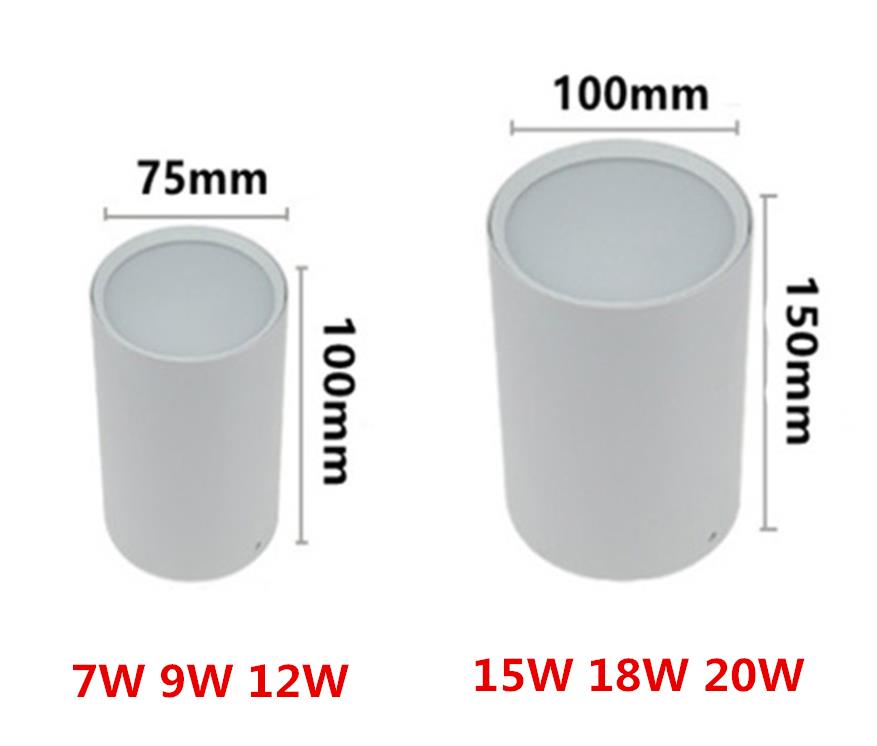 Dimbare Opbouw Plafond Downlights 7W 9W 12W 15W 18W 20W AC85-265V Plafondlamp cob Led Spot Light + Led Driver