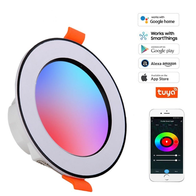 10W Zigbee RGB Smart Downlight Spot Light Dimmable LED Bulb Timer Voice Control Tuya Smart Life Works With Alexa Google Home