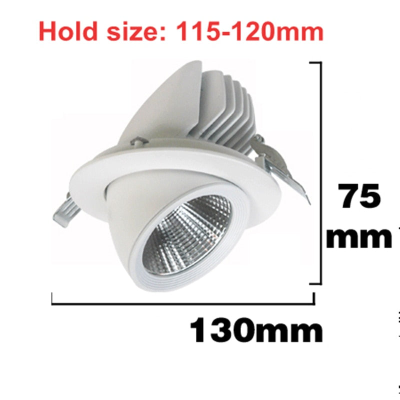Trunk Shape LED Downlight 10W 15W 25W Recessed Ceiling Spot Down Light 360 Degree Adjustable AC85-265V Indoor Lighting for Home