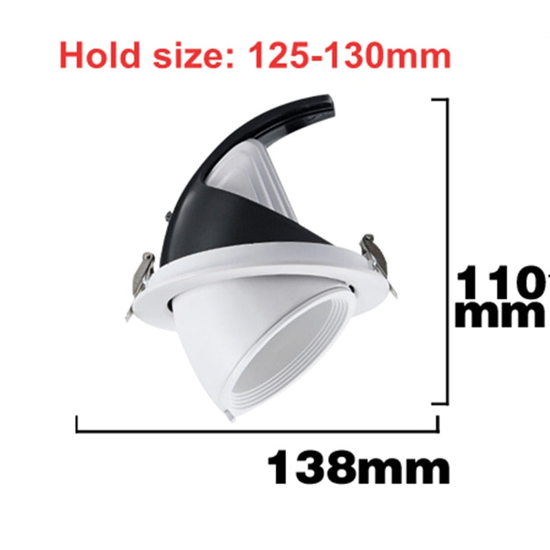 Trunk Shape LED Downlight 10W 15W 25W Recessed Ceiling Spot Down Light 360 Degree Adjustable AC85-265V Indoor Lighting for Home