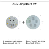LED Chip 240-260mA 5pcs/lot Rail Light Source 3w 5w 7w 9w 12w 18w Lamp Board 2835 Lens Warm White For Downlight Ceiling Light