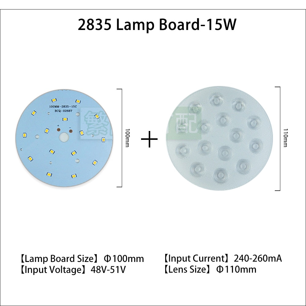 LED Chip 240-260mA 5pcs/lot Rail Light Source 3w 5w 7w 9w 12w 18w Lamp Board 2835 Lens Warm White For Downlight Ceiling Light