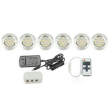 LED Under Cabinet Light Remote Control 8/6/4/3pcs Dimmable Puck Night Lamp Kit for Counter Cupboard Wardrobe Shelf Downlight