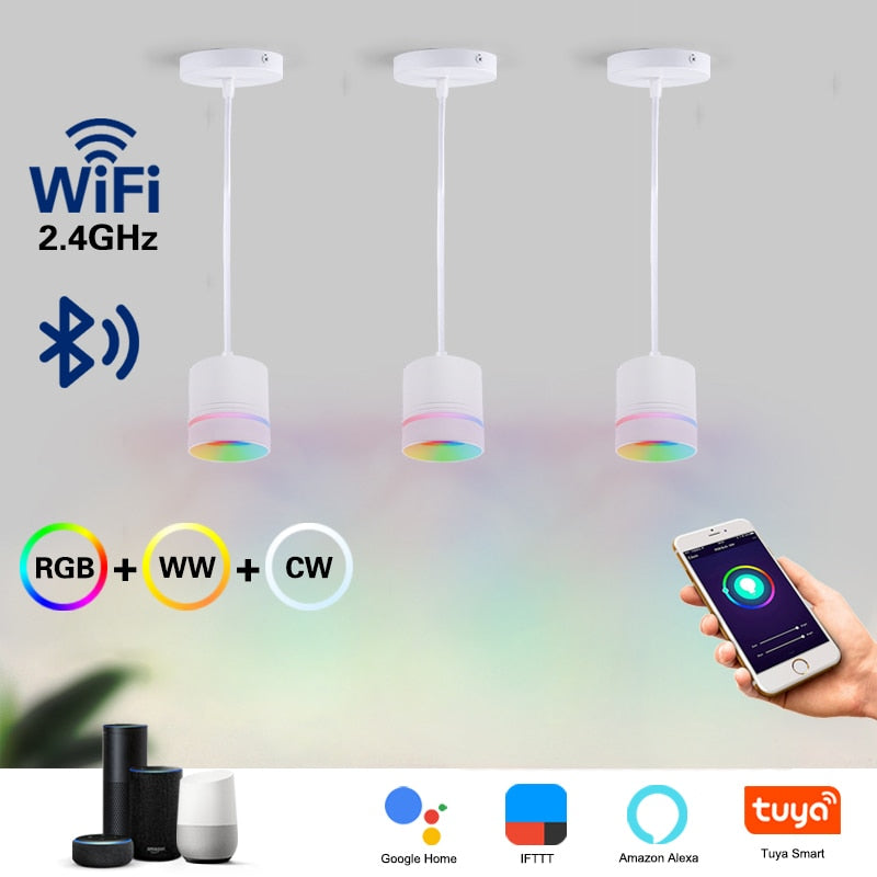 LED Smart Downlight Chandelier RGB+WW+CW Smart Life Tuya APP WiFi Voice Control Indoor Light 9W 110V-220V