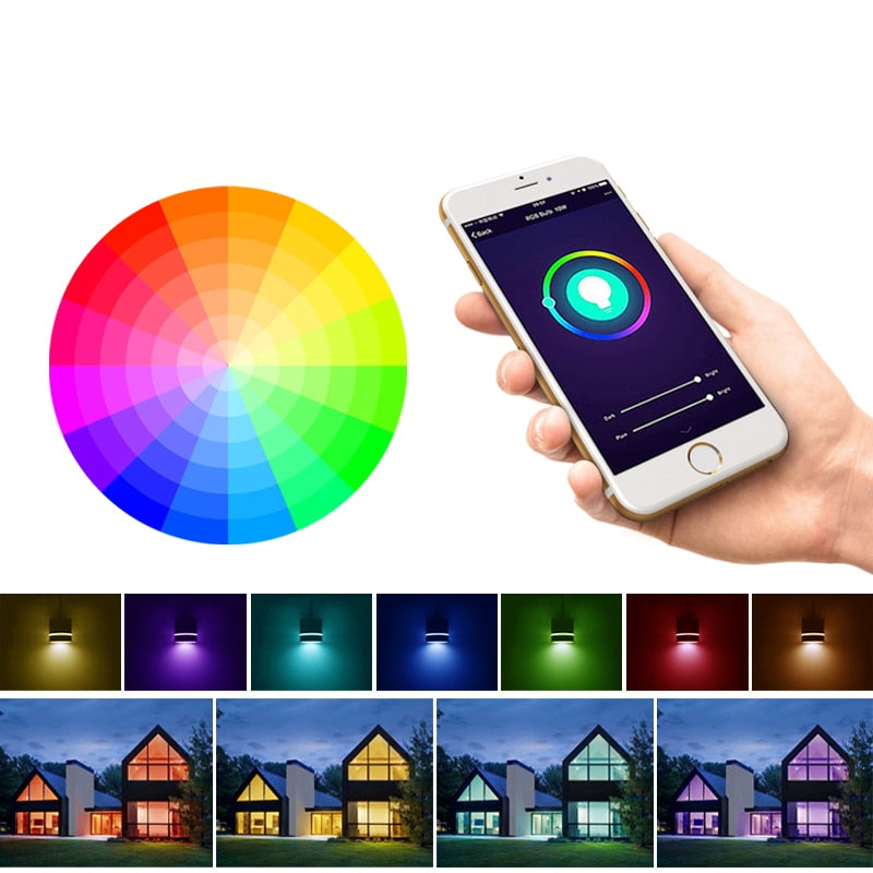 LED Smart Downlight Chandelier RGB+WW+CW Smart Life Tuya APP WiFi Voice Control Indoor Light 9W 110V-220V