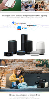 LED Smart Downlight Chandelier RGB+WW+CW Smart Life Tuya APP WiFi Voice Control Indoor Light 9W 110V-220V