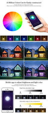 LED Smart Downlight Chandelier RGB+WW+CW Smart Life Tuya APP WiFi Voice Control Indoor Light 9W 110V-220V