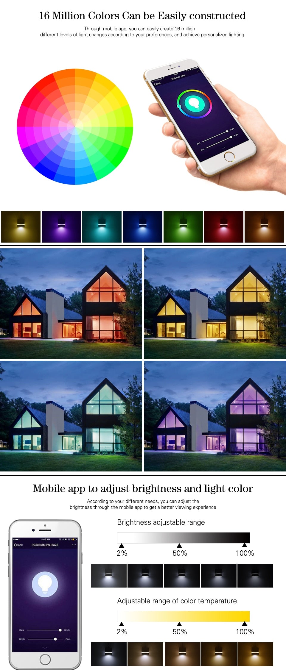 LED Smart Downlight Chandelier RGB+WW+CW Smart Life Tuya APP WiFi Voice Control Indoor Light 9W 110V-220V