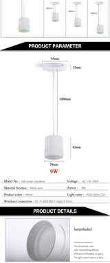 LED Smart Downlight Chandelier RGB+WW+CW Smart Life Tuya APP WiFi Voice Control Indoor Light 9W 110V-220V