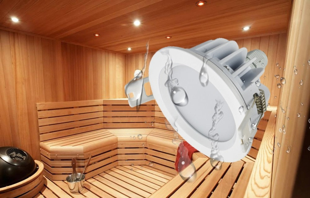 LED Downlight 90mm 3.5inch, 5w 7w Open hole size 80mm 3inch AC 85-265V IP65 for outdoor bathroom Sauna room Ceiling Spot Light