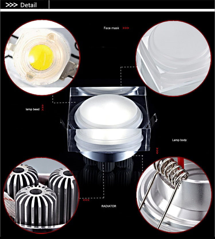 LED Acrylic Downlight Round Crystal led ceiling lamp Hallway Decor Lamp Round NEW