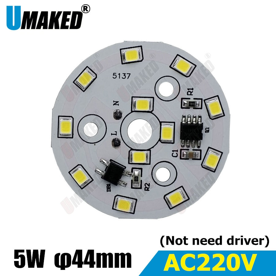 Downlight led pcb smd2835 5W 44mm AC 220V integrated IC driver, 18w 15w 12w 9w 7w 5w 3w for down light Diy