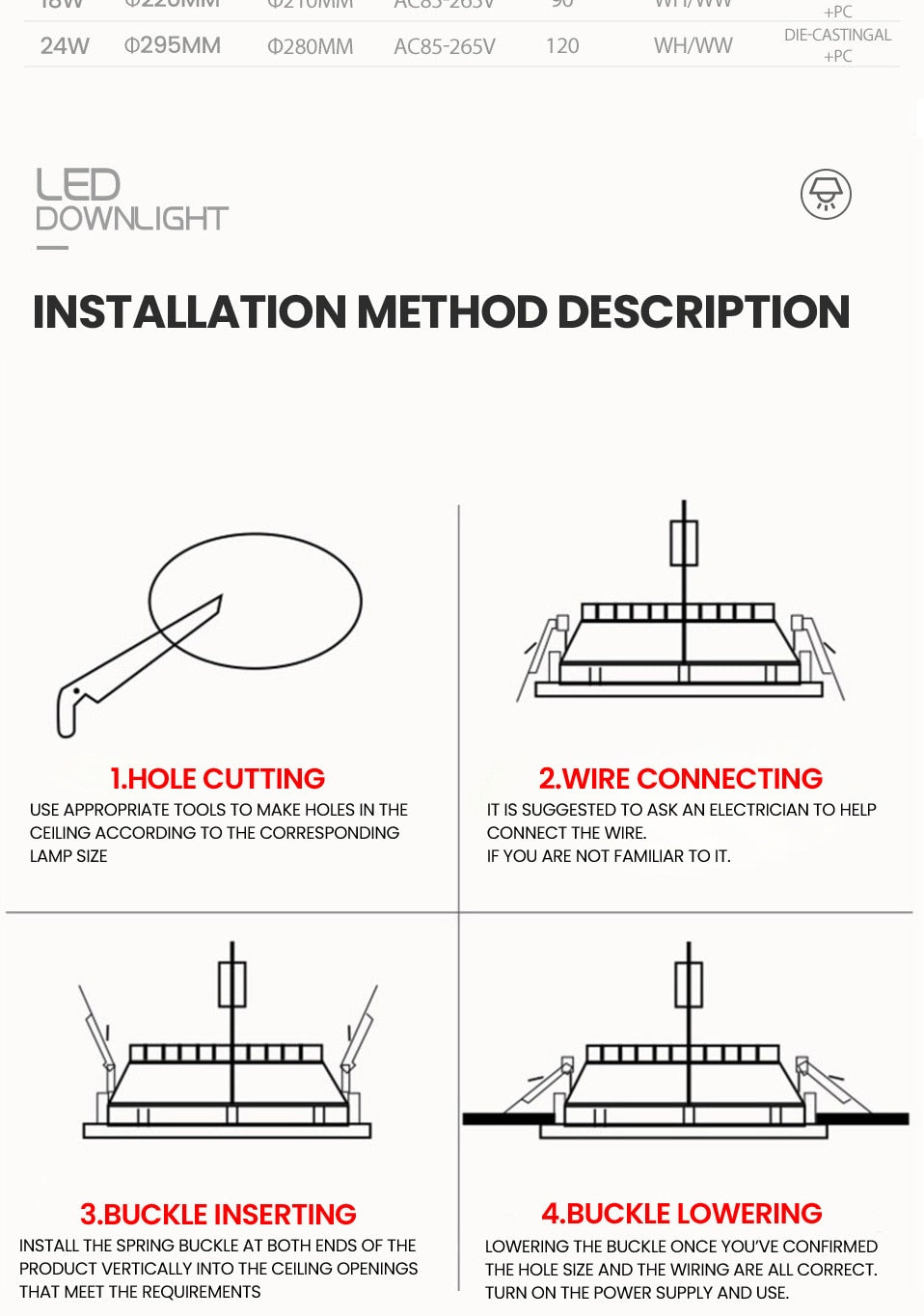 LED ceiling light Ultra thin 3W/6W/9W/12W/15W/18W/24W LED Ceiling Recessed Grid Downlight / Slim Round/Home Decor Bedroom Kitche