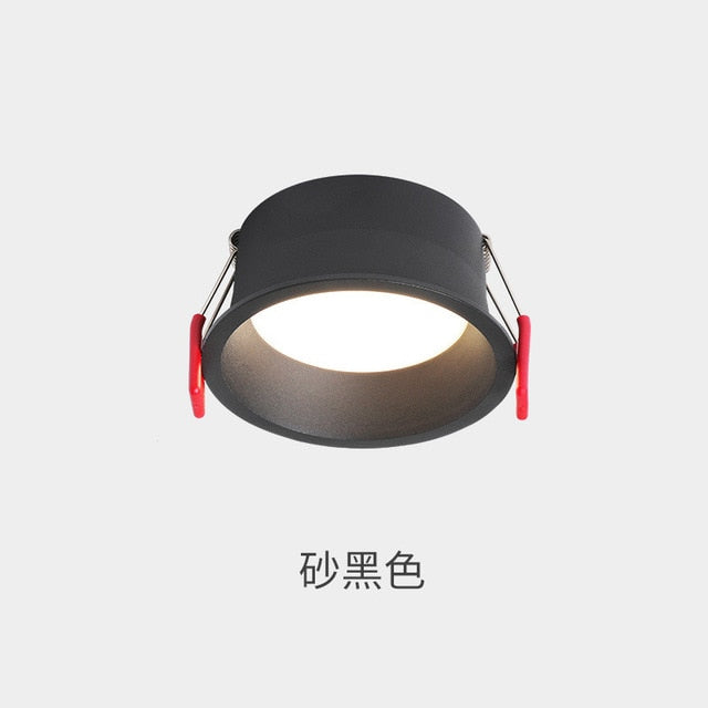 Downlight Hole Embedded Household Hotel Aisle Shop Commercial Narrow Edge Anti Glare Led Three Color Ceiling Downlight