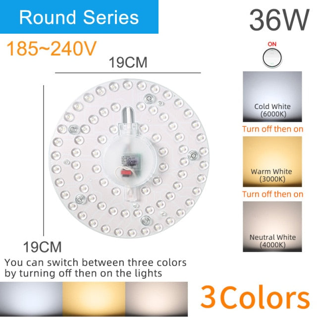 K-RU 12W-36W Magnetic LED Module Light 220V 240V Led Downlight Magnet Accessory Octopus Plate Ring 16W 20W Led Lamp For Ceiling