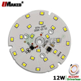 AC220V LED PCB Module 12W 74mm 1200lm Downlight Aluminum plate White/Warm SMD2835 Smart IC Driver For Downlight Ceiling Lamps