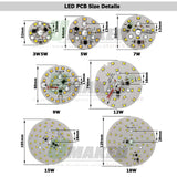AC220V LED PCB Module 12W 74mm 1200lm Downlight Aluminum plate White/Warm SMD2835 Smart IC Driver For Downlight Ceiling Lamps