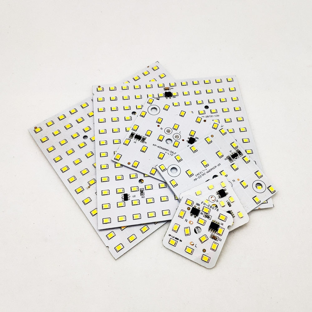 LED PCB 3W 6W 12W 5pcs/lot AC220V LED Downlight Module Aluminum plate White/Warm SMD2835 Smart IC Driver For Spotlight Lamps DIY