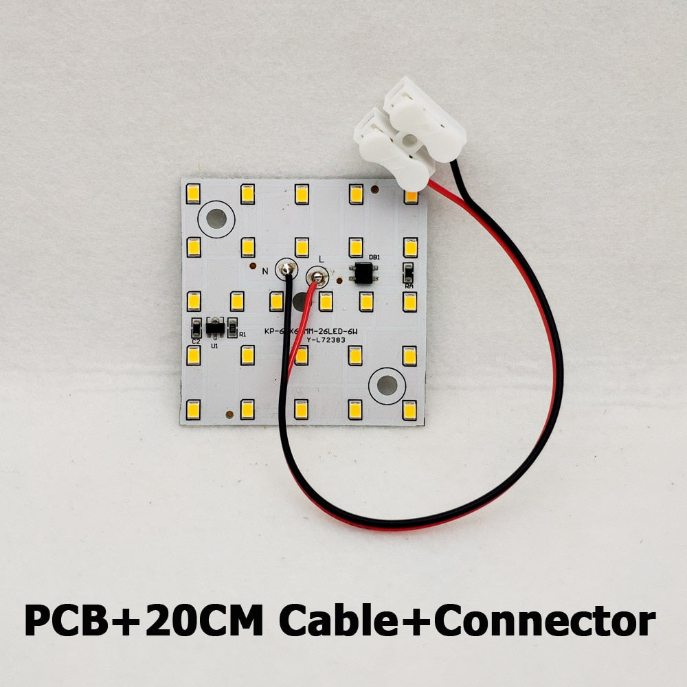 LED PCB 3W 6W 12W 5pcs/lot AC220V LED Downlight Module Aluminum plate White/Warm SMD2835 Smart IC Driver For Spotlight Lamps DIY