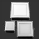 Dimmable LED Panel Downlight Square Glass Cover Lights High Bright Ceiling 6W 9W 12W 18W Recessed Lamps AC85-265 + Driver