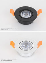 LED Ceiling Downlight RGB 3W Dimmable DC12V Recessed LED Spot Light Cabinet Showcase Lamp 220V Led Bulb With Remote Control