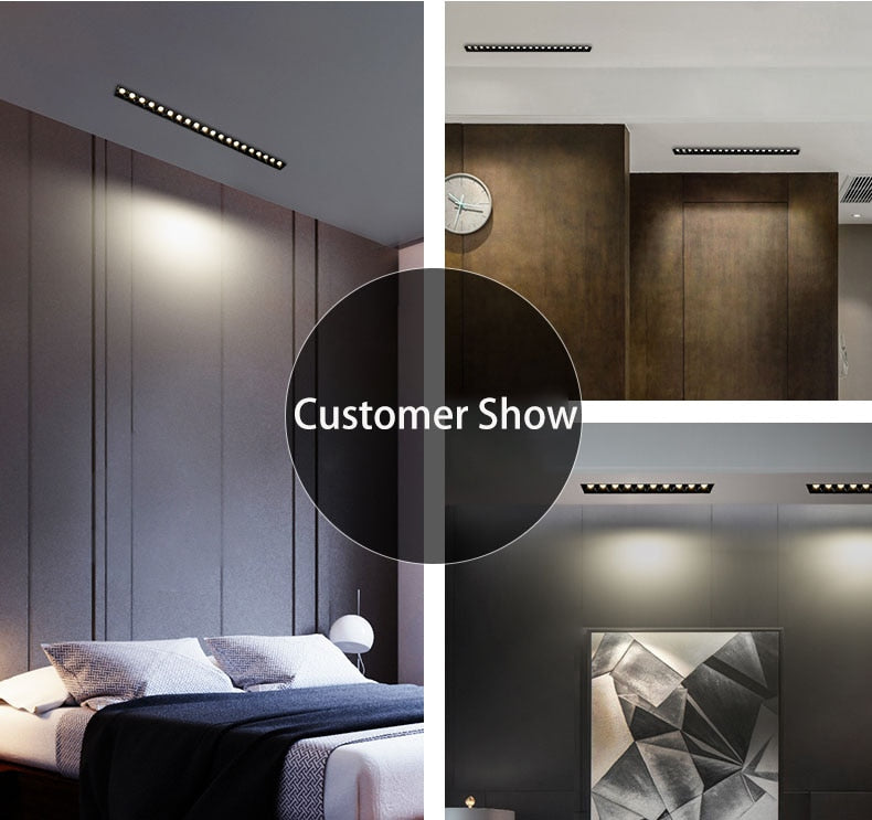 Frameless LED Ceiling Lamp Track Light Recessed Dimmable Downlight Led Ceiling Light Interior Restaurant Corridor Aluminum Lamp