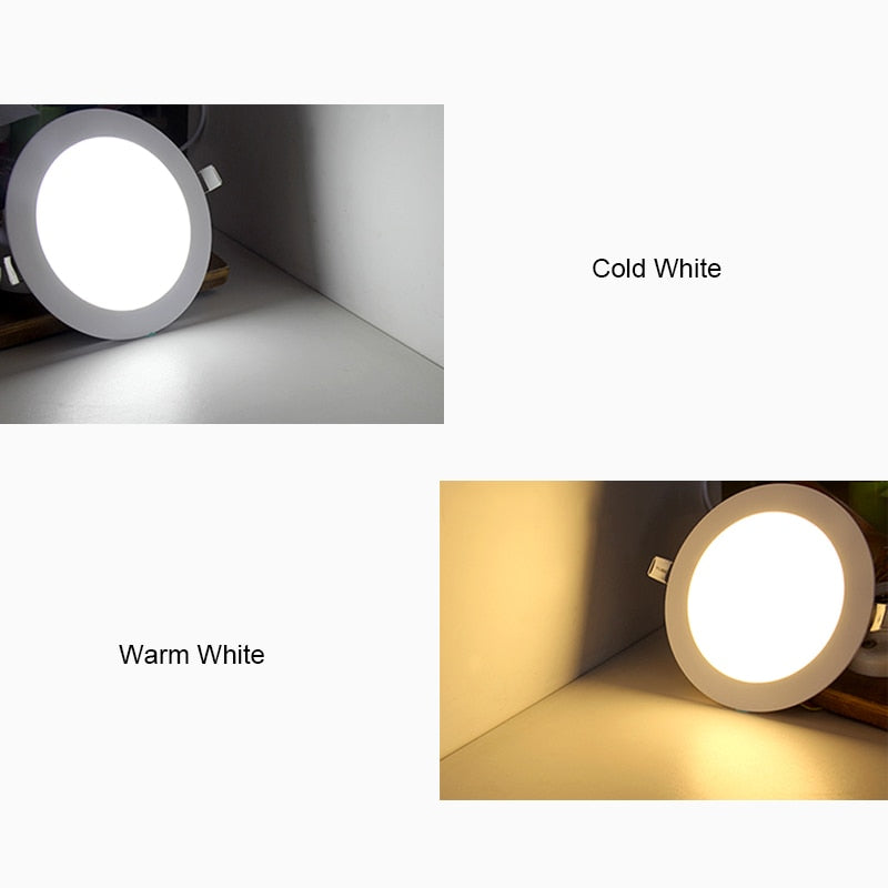 LED Panel Light Circular Downlight Recessed Bathroom 3W 4W 6W 9W 15W 18W 24W Ceiling Lamp AC85-265V Warm/Cold White