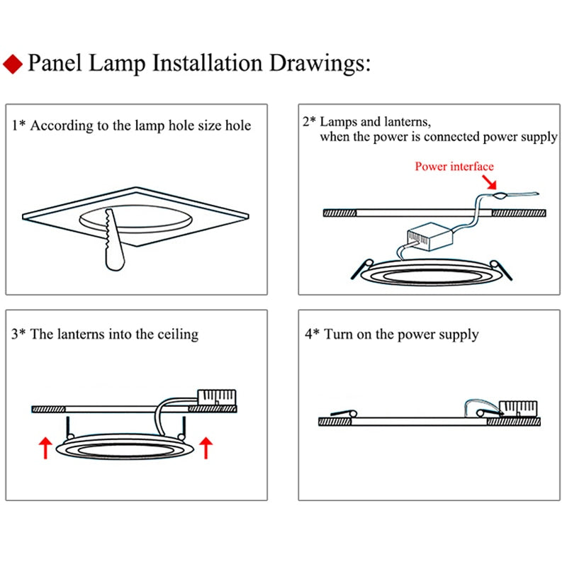 LED Panel Light Circular Downlight Recessed Bathroom 3W 4W 6W 9W 15W 18W 24W Ceiling Lamp AC85-265V Warm/Cold White