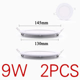 LED Panel Light Circular Downlight Recessed Bathroom 3W 4W 6W 9W 15W 18W 24W Ceiling Lamp AC85-265V Warm/Cold White