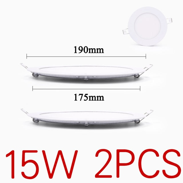 LED Panel Light Circular Downlight Recessed Bathroom 3W 4W 6W 9W 15W 18W 24W Ceiling Lamp AC85-265V Warm/Cold White