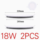LED Panel Light Circular Downlight Recessed Bathroom 3W 4W 6W 9W 15W 18W 24W Ceiling Lamp AC85-265V Warm/Cold White