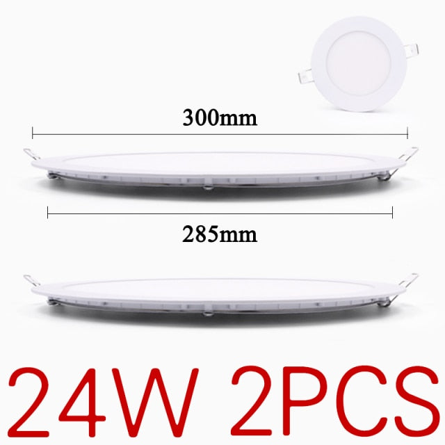 LED Panel Light Circular Downlight Recessed Bathroom 3W 4W 6W 9W 15W 18W 24W Ceiling Lamp AC85-265V Warm/Cold White