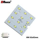 LED PCB 6W 62X62MM 1/10/50Pcs LED Downlight Aluminum Plate Lighting Heatsink SMD5730 110lm/w Square Light Source For Panel lamp