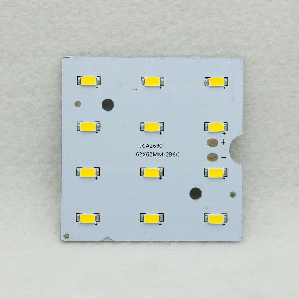 LED PCB 6W 62X62MM 1/10/50Pcs LED Downlight Aluminum Plate Lighting Heatsink SMD5730 110lm/w Square Light Source For Panel lamp
