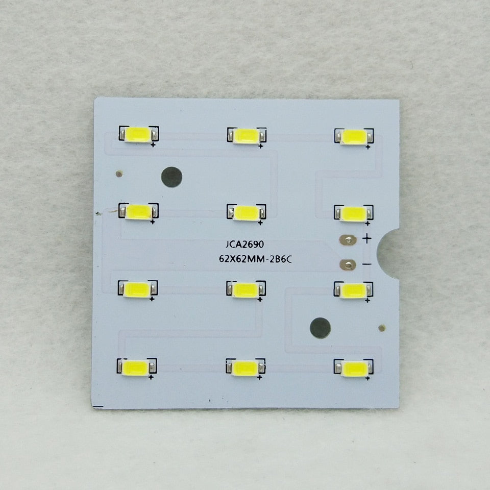 LED PCB 6W 62X62MM 1/10/50Pcs LED Downlight Aluminum Plate Lighting Heatsink SMD5730 110lm/w Square Light Source For Panel lamp