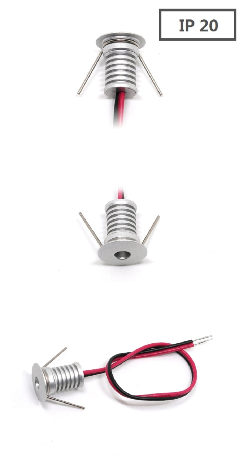 Recessed Led Mini Downlights 1W DC12V Waterproof IP65/20 Under Cabinet Bathroom Kitchen Ceiling Spot Lights Fixtures With Driver