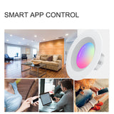 Recessed LED Ceiling Light Smart Downlight WiFi Recessed Light Round Spot Light 6 in 12W Slim Recessed Light with E27 Interface