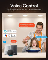 Recessed LED Ceiling Light Smart Downlight WiFi Recessed Light Round Spot Light 6 in 12W Slim Recessed Light with E27 Interface