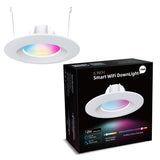 Recessed LED Ceiling Light Smart Downlight WiFi Recessed Light Round Spot Light 6 in 12W Slim Recessed Light with E27 Interface