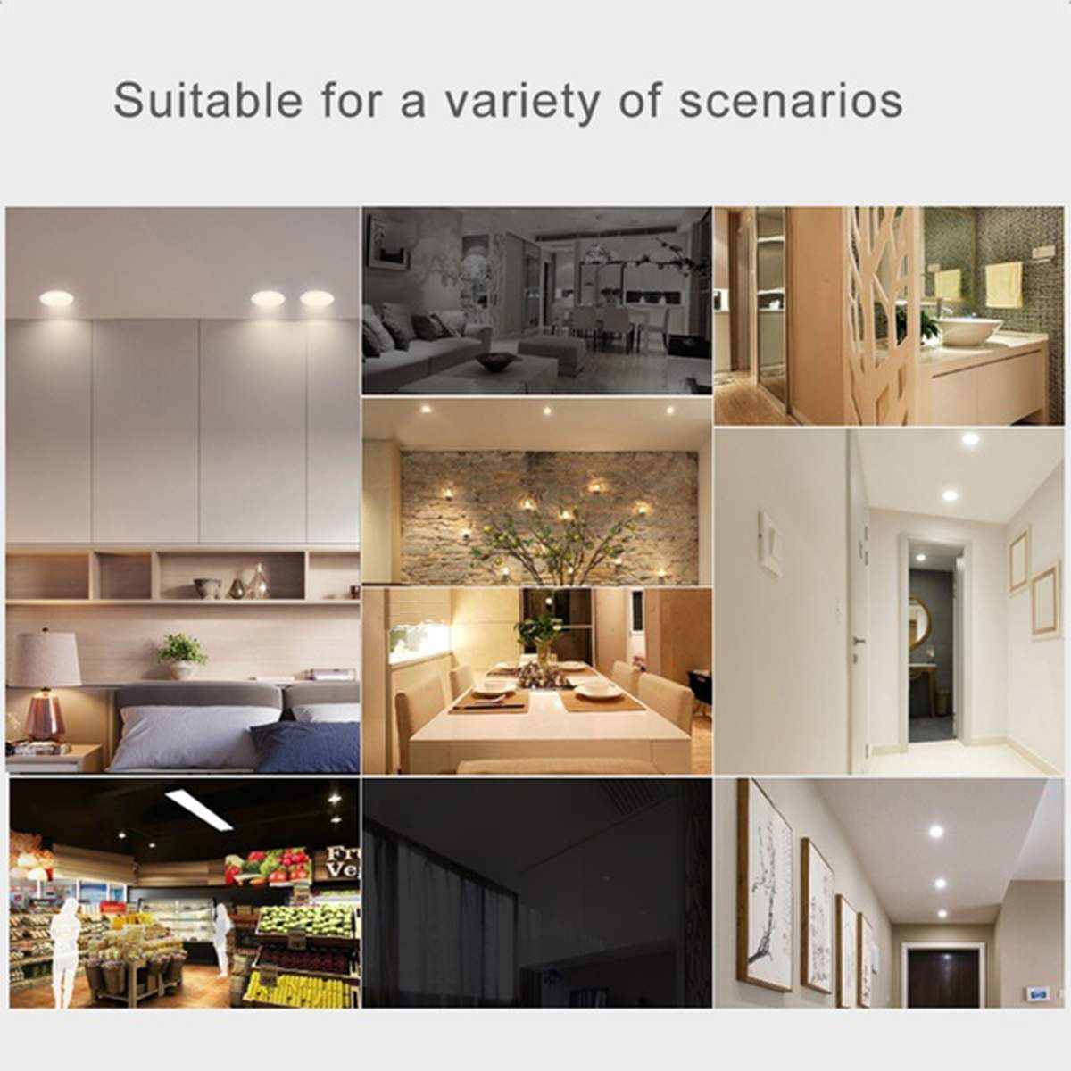 Round LED Recessed Downlight 5W/7W/9W 6500K LED Spotlight Ceiling Downlight With PIR Motion Sensor Indoor Lighting 110V-220V