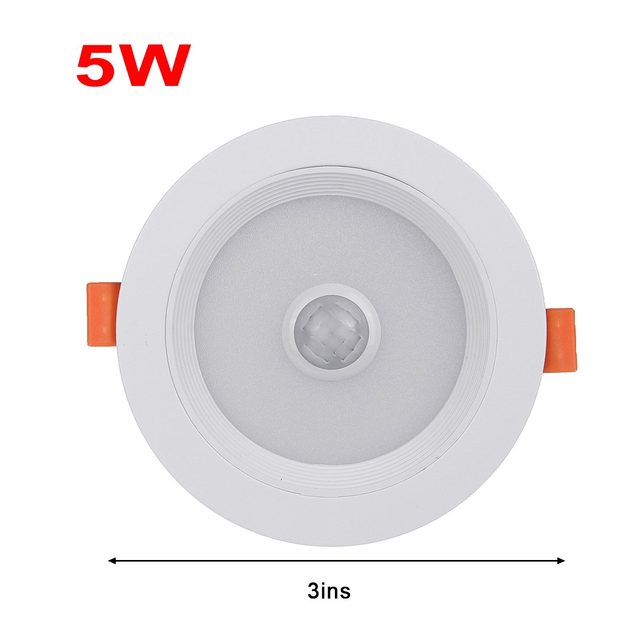 Round LED Recessed Downlight 5W/7W/9W 6500K LED Spotlight Ceiling Downlight With PIR Motion Sensor Indoor Lighting 110V-220V
