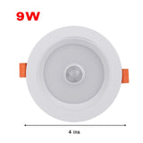 Round LED Recessed Downlight 5W/7W/9W 6500K LED Spotlight Ceiling Downlight With PIR Motion Sensor Indoor Lighting 110V-220V