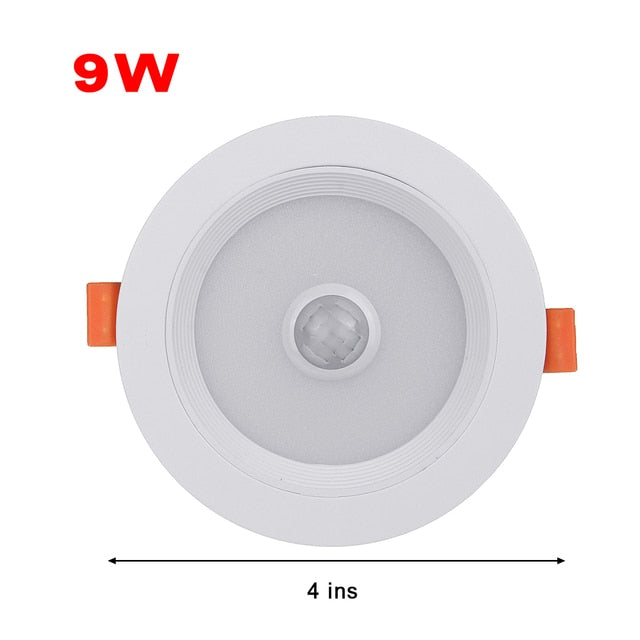 Round LED Recessed Downlight 5W/7W/9W 6500K LED Spotlight Ceiling Downlight With PIR Motion Sensor Indoor Lighting 110V-220V