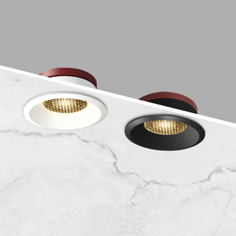 Home lighting Dimmable LED ceiling spotlights honeycomb nest anti-glare lens embedded LED downlight 5W 7W 12W 15W
