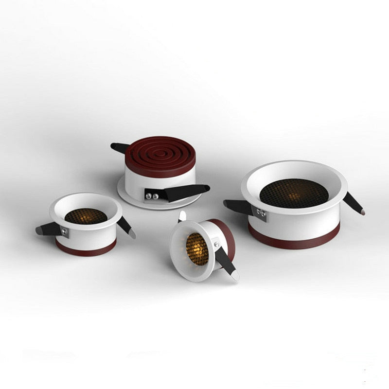 Home lighting Dimmable LED ceiling spotlights honeycomb nest anti-glare lens embedded LED downlight 5W 7W 12W 15W