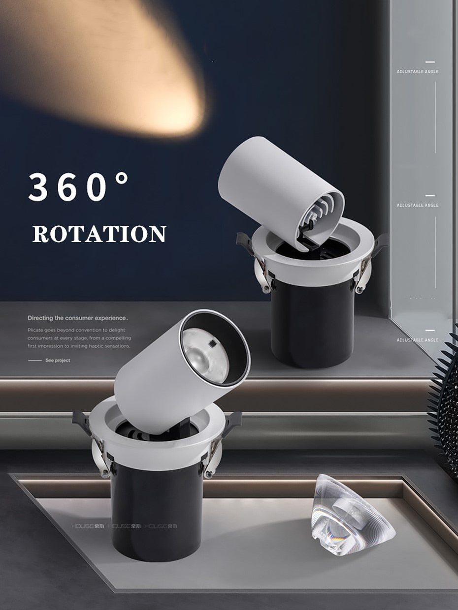 LED spot lights embedded ceiling lamp 7W 10W 12W Recessed Led Downlight Living Room Bedroom Simple Nordic Adjustable Rotatable LED