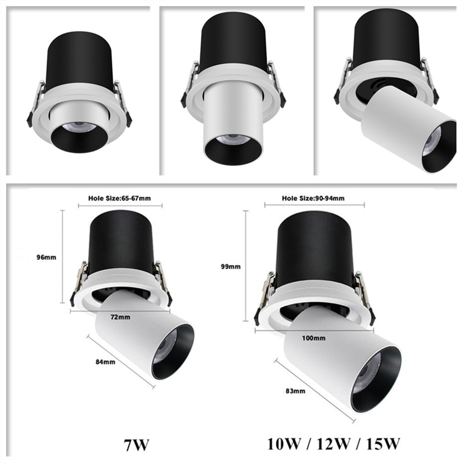 LED spot lights embedded ceiling lamp 7W 10W 12W Recessed Led Downlight Living Room Bedroom Simple Nordic Adjustable Rotatable LED