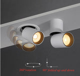 Dimmable 90 Foldable Recessed Ceiling Downlight AC 110V 220V 12W 15W Black/White Housing 360 Degree Rotatable Ceiling Spot Light