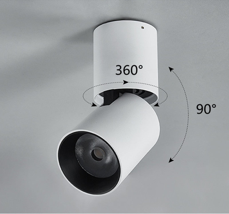 Dimmable 90 Foldable Recessed Ceiling Downlight AC 110V 220V 12W 15W Black/White Housing 360 Degree Rotatable Ceiling Spot Light